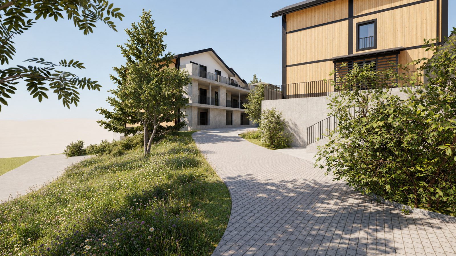 Strasse ins Quartier